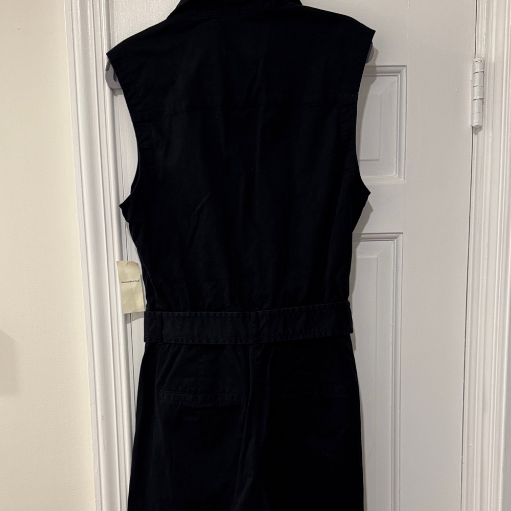 Abercrombie & Fitch Black Button-Up Utility Romper Size Medium TALL - Picture 5 of 5